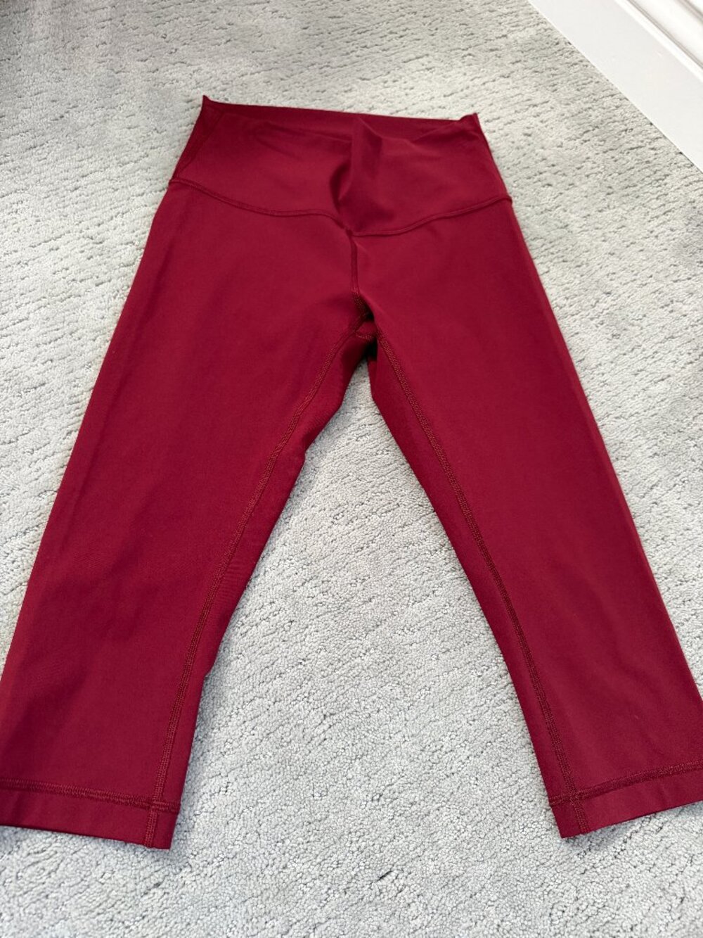lululemon Wunder Under Crop High-Rise Leggings — Burgundy Red | Size 6